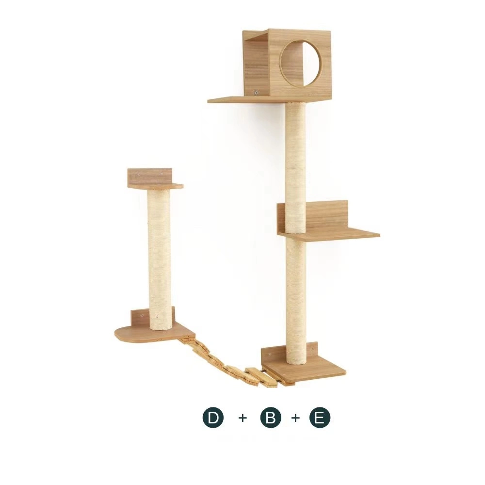 China Factory Wholesale Multi-Level Wood Cat Tree Tower