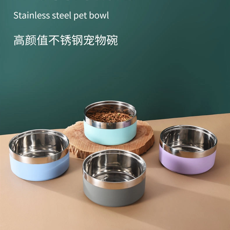 Wholesale 64oz Stainless Steel Pet Cat Dog Bowl Feeding Bowl with Double Wall