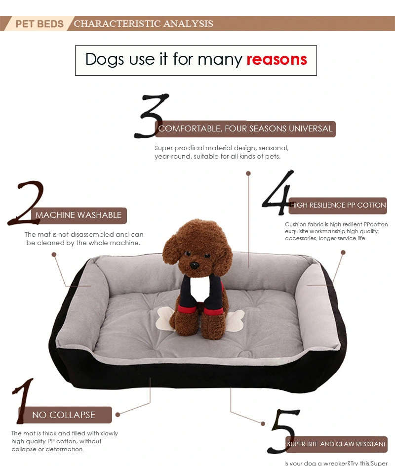 Soft &amp; Comfortable Cuddler Reversible Removable Washable Pet Sofa Bed with Bone Pattern