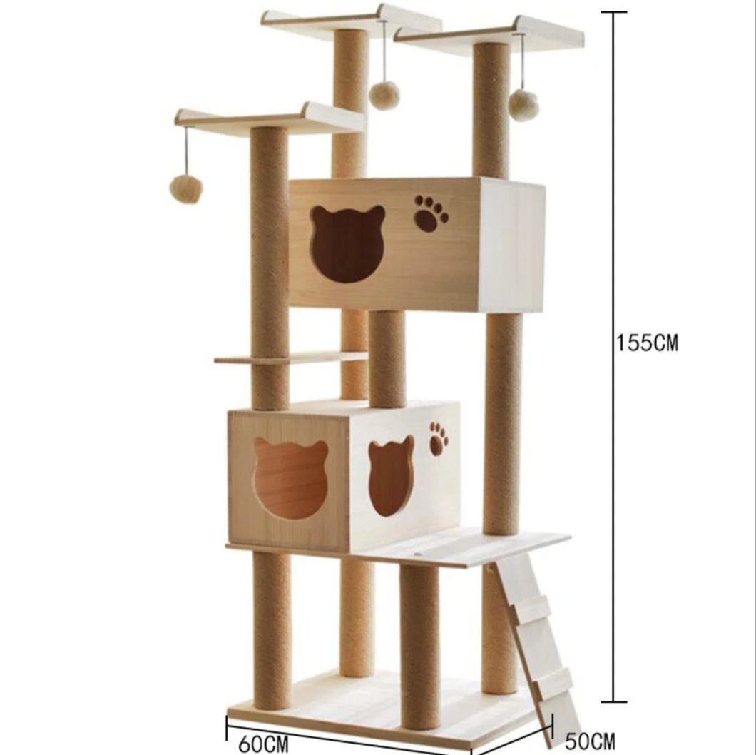 Factory Wholesale Cheap Modern Pet Scratcher Large Green Cat Tree MDF Morocco Big Wooden Cat Tree