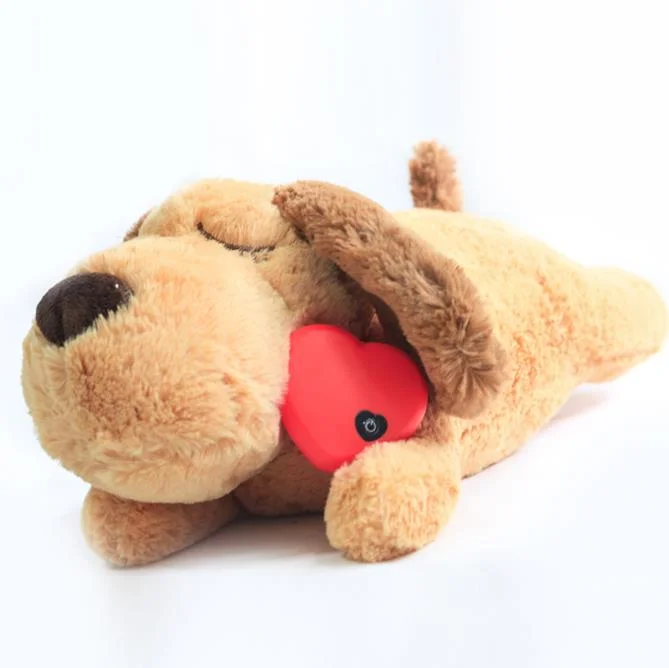 Pet Products Plush Toys Dog Shape Heartbeat Doll Companion Toys