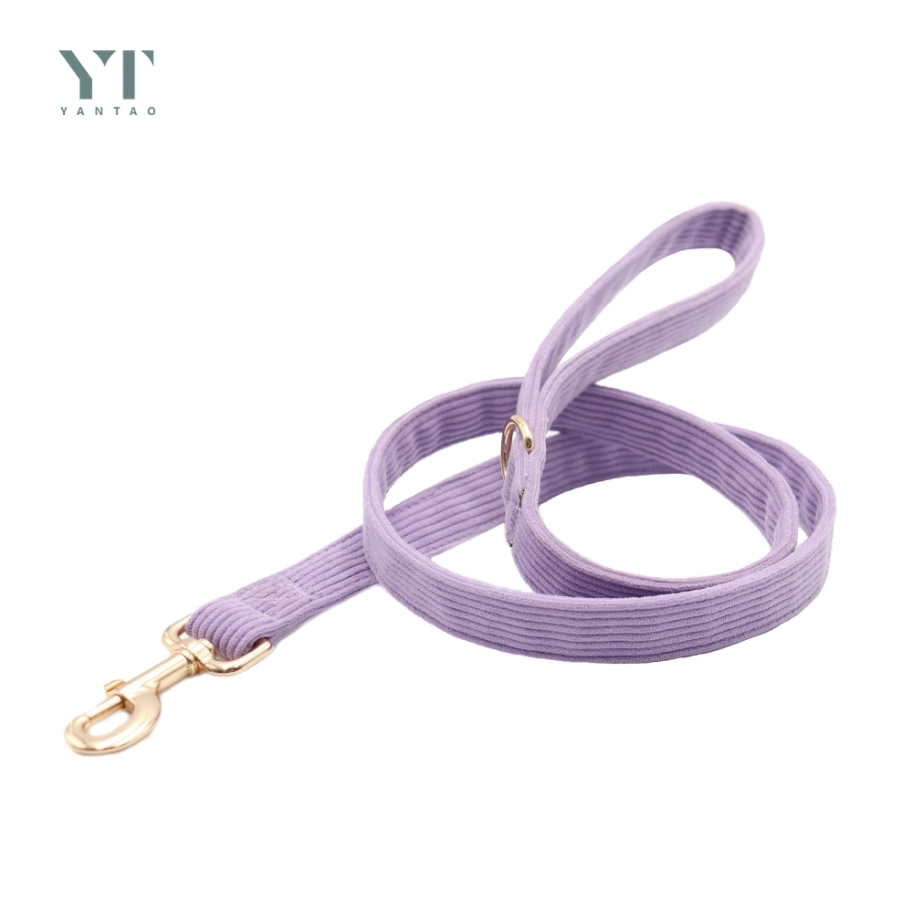 Luxury Custom High Quality Purple Corduroy Pet Bag and Collar Set Padded Long Line Leads Dog Vest Carrier Dog Collar for Dogs