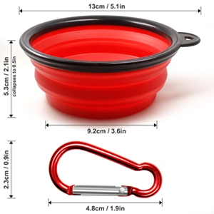 Collapsible Dog Bowls, 5 Pack Food Grade Silicone BPA Free Cat Pet Plate for Feeding Watering on Journeys Travel Hiking Camping