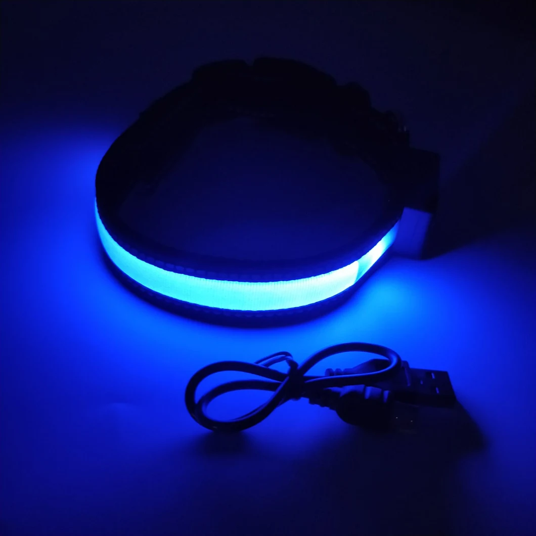 LED Pet Collar Solar Charging Flashing &amp; Reflecting Dog Collar