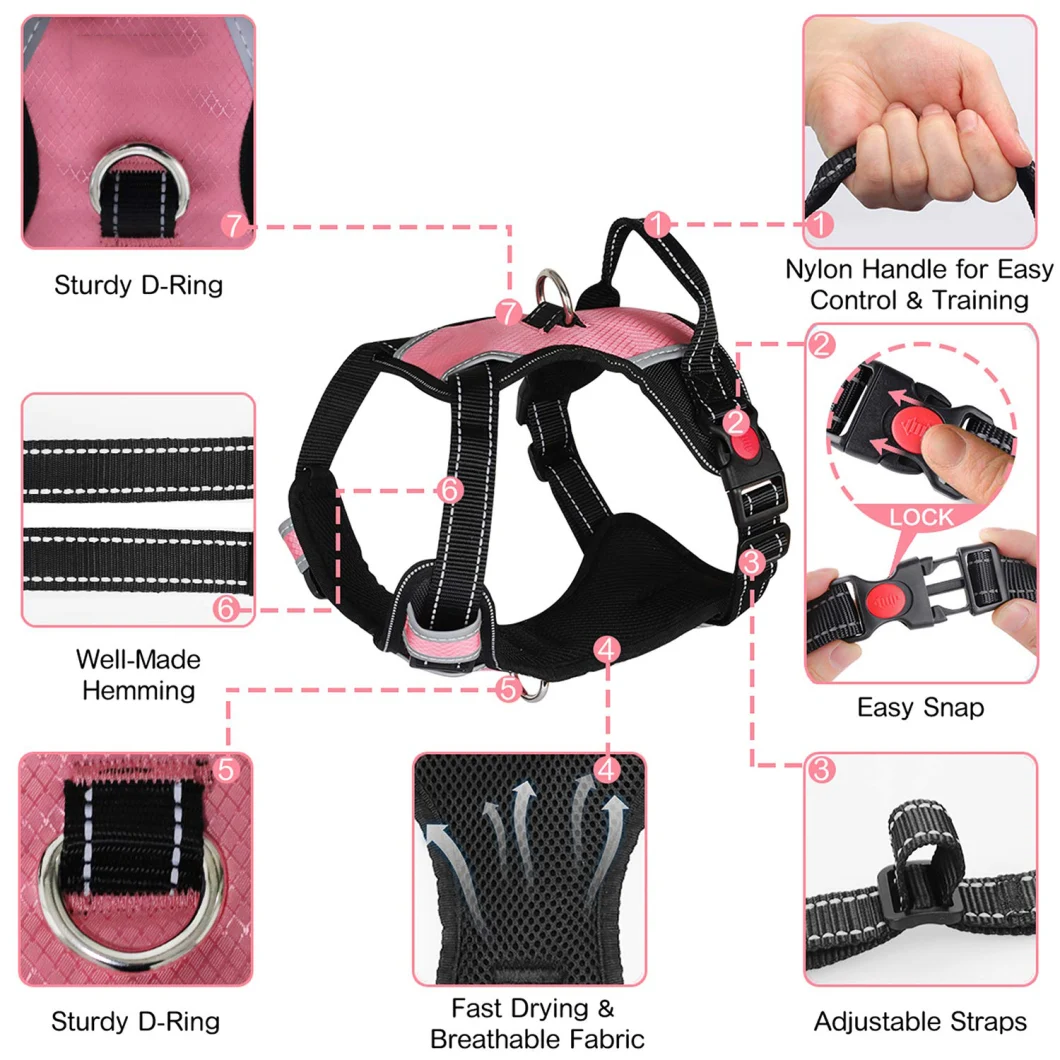 Front &amp; Back Range Lockable Snap Buckles Safe Outdoor Pet Supply, Pet Harness