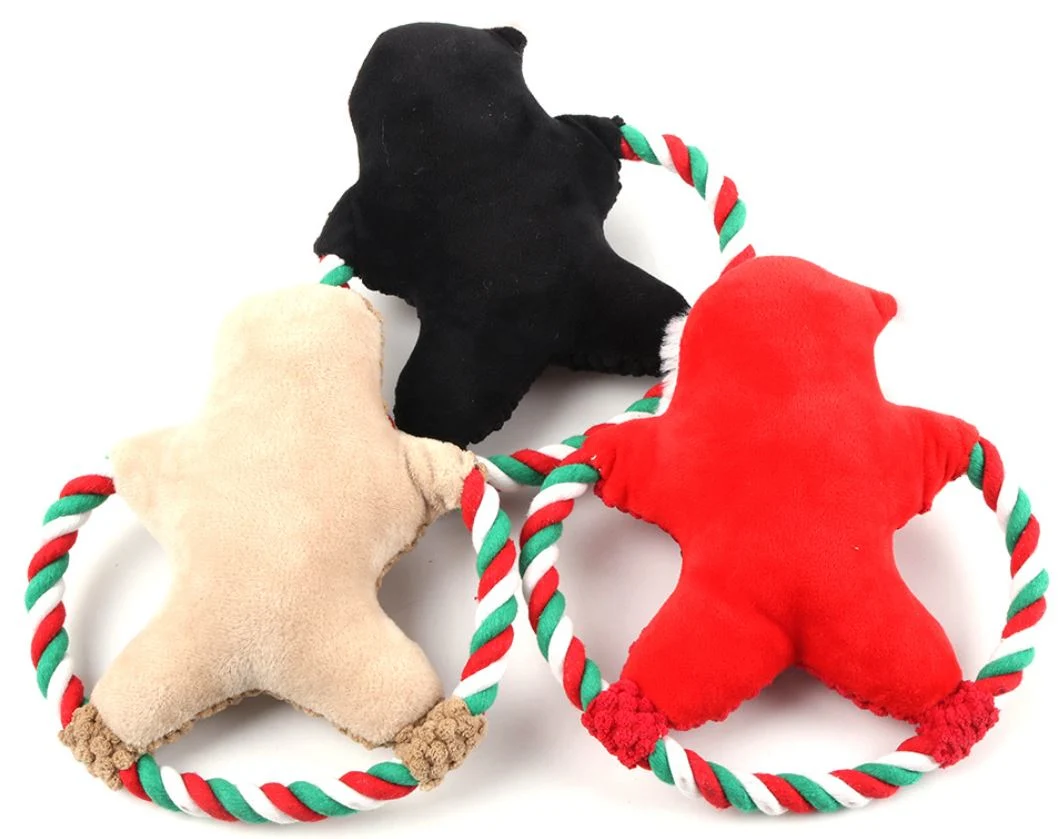 Christmas Santa Flocked Pet Accessories Holiday Dog Plush Toys